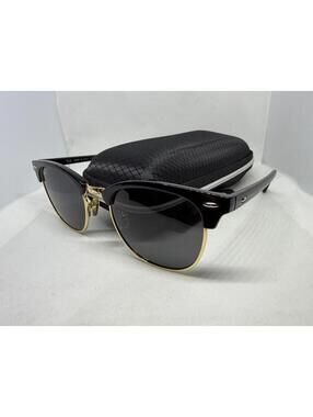 Ray-Ban Clubmaster RB3016 W0365 Black Gold Sunglasses Mens 51mm